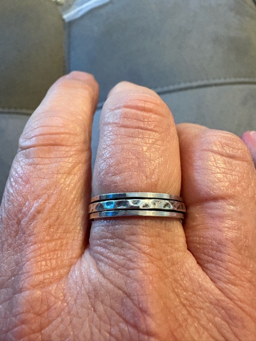 Sterling Silver Fidget Spinner Ring Size 8.5 925